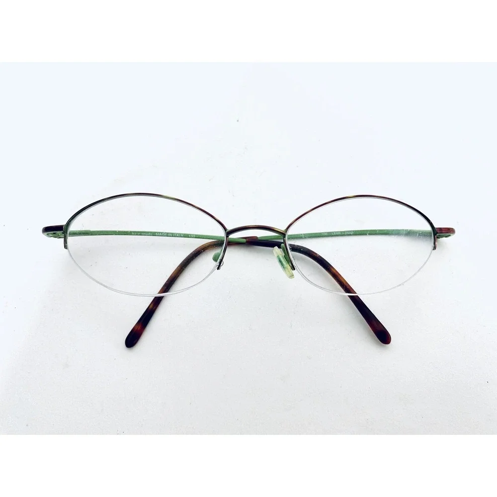 Kate Spade Half Rim Tortoise Green Metal Oval Glasses Italy Leah 51 18 130